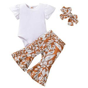 Baby Girl Cute Bell-Bottomed Two Piece Set by Hushies